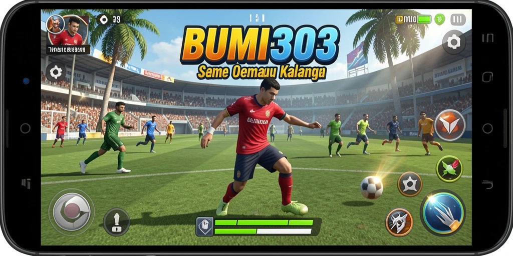 Tampilan permainan BUMI303 dengan aksi olahraga mendebarkan.