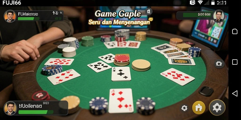Tampilan gameplay seru dalam permainan Gaple FUJI66.