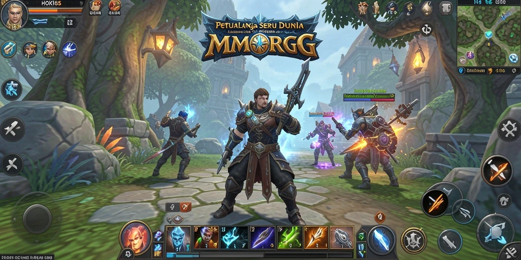 Screenshot utama HOKI65 menampilkan aksi pertempuran seru di dunia MMORPG.