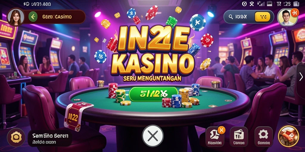 Screenshot gameplay IN22 menampilkan permainan Kasino yang menarik dengan grafik yang memukau.