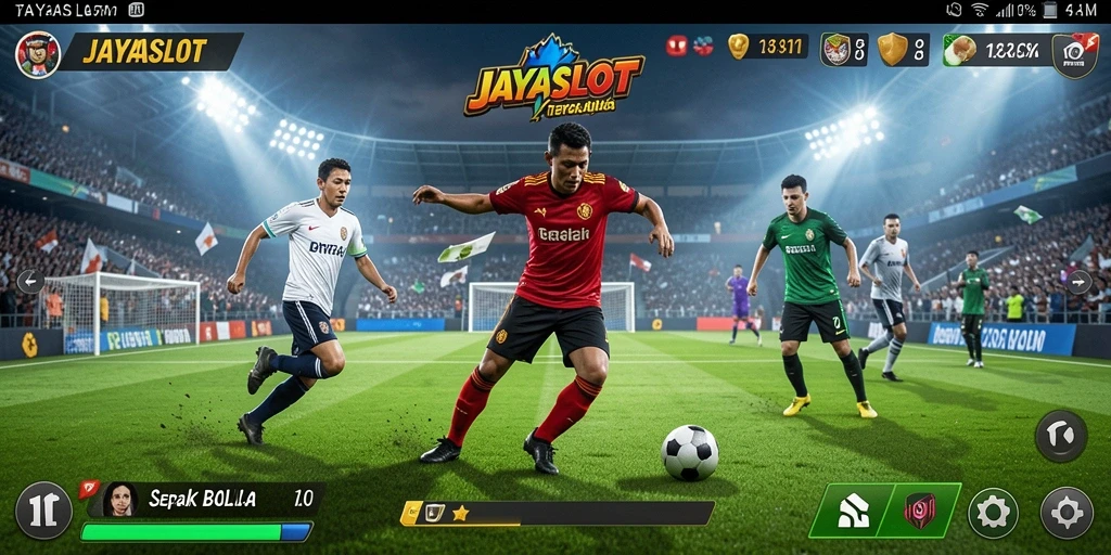 Gameplay dinamis dan strategi sepak bola yang mendebarkan.