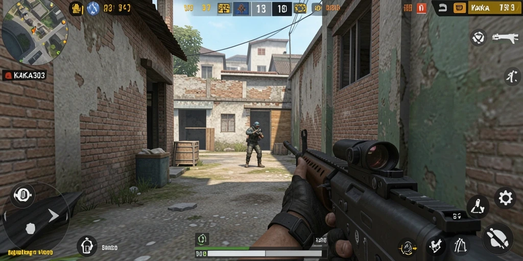 Tampilan gameplay KAKA303 yang intens dan mendebarkan dalam mode FPS.