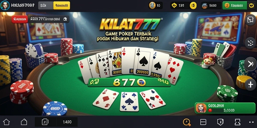 Screenshot gameplay KILAT777 menampilkan aksi seru di meja poker.
