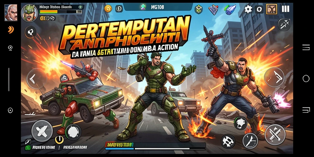 Tampilan gameplay seru MG108 dengan aksi pertempuran menegangkan.
