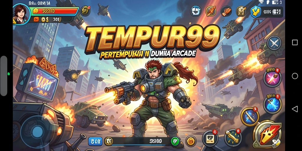 Visual gameplay TEMPUR99 yang dinamis dan seru.